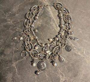 FREE PEOPLE Charming Silver Statement Necklace